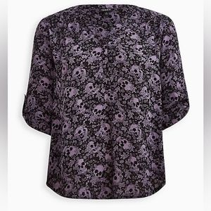 Harper Textured Woven 3/4 Sleeve Pullover Blouse